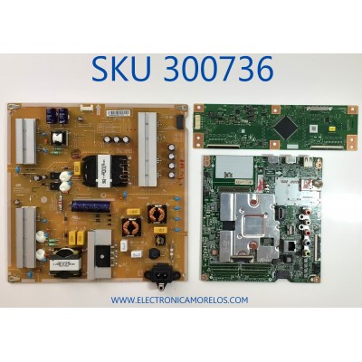 KIT DE TARJETAS PARA TV LG / MAIN EBT66527906 / EAX69083603 (1.0) / FUENTE EAY65248601 / LGP70T-19U1 / T-CON RUNTK0334FVYJ / 1P-0171X00-40SB / DISPLAY JE69695R3HD07 / MODELO 70UN6950ZUA.BUSMLJR